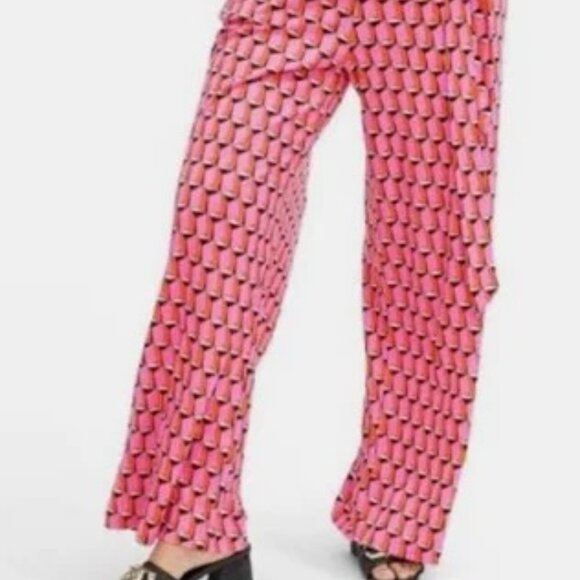 NWT Diane von Furstenberg x Target Collared Sleeveless Geo Jumpsuit – Pink XL - Picture 2 of 3